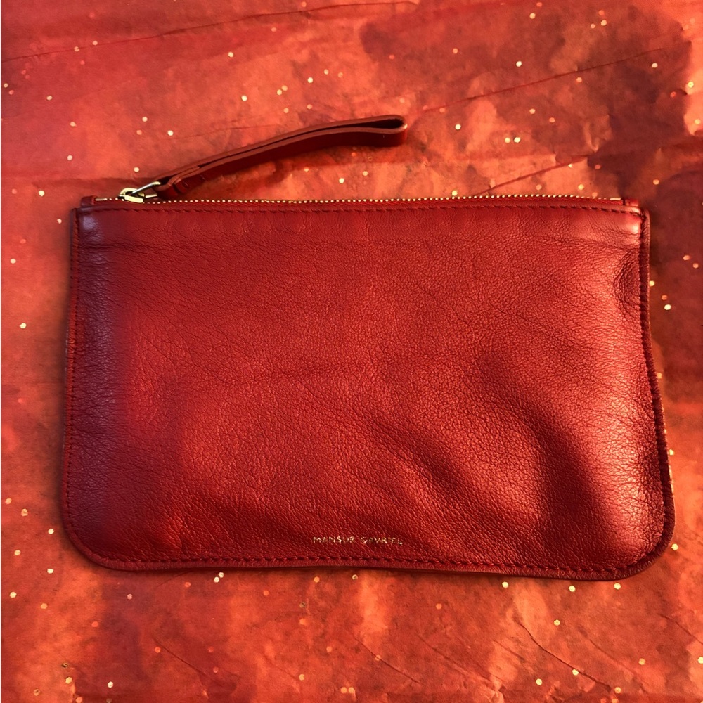 Mansur Gavriel Soft Lambskin Leather Pouch Wristlet Jewelry bag 8 x 5 - Picture 14 of 14